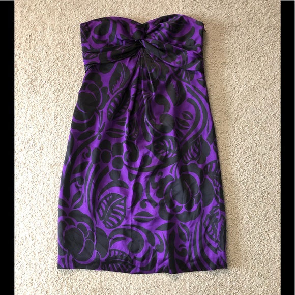 Lauren Ralph Lauren 100% Silk Dress 10 Strapless - Picture 2 of 13